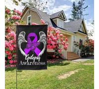 Drapeau de jardin double face « Angel Wings » pour la sensibilisation à l'épilepsie, 28 x 40 pouces, décoration extérieure