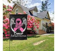 Drapeau de jardin double face « Angel Wings » pour la sensibilisation au cancer, 71 x 101 cm, décoration extérieure