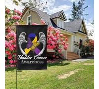 Drapeau de jardin double face « Angel Wings » pour la sensibilisation au cancer de la vessie, 28 x 40 pouces, décoration extérieure