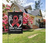 Drapeau de jardin double face « Angel Wings » pour la sensibilisation au cancer du sang, 28 x 40 pouces, décoration extérieure
