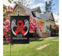 Drapeau de jardin double face « Angel Wings » pour la sensibilisation au VIH, 71 x 101 cm, décoration extérieure