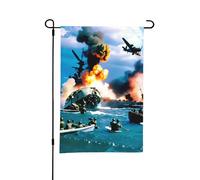 Drapeau de jardin double face « Attaque de Pearl Harbor » style B, 30,5 x 45,7 cm, décoration extérieure