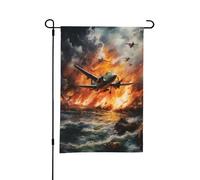 Drapeau de jardin double face « Attaque japonaise sur Pearl Harbor », 30,5 x 45,7 cm, décoration extérieure