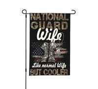 Drapeau de jardin double face avec bottes de la Garde nationale, idéal pour l'extérieur ou le jardin, 45,7 x 30,5 cm