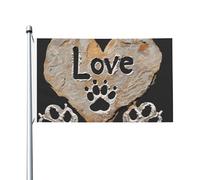 Drapeau de jardin double face avec empreintes de pattes de chien amant, 9,1 x 1,5 m, bannière décorative pour extérieur, cour, pelouse, porche, balcon, décoration de jardin