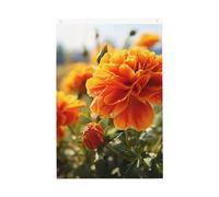 Drapeau de jardin double face avec fleur de souci - Fleurs d'automne - 61 x 91 cm - Ne se décolore pas - Toile de fond pour photo - Bannière pour cour, porche, pelouse, décoration extérieure