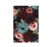 Drapeau de jardin double face avec fleurs marron et bleu marine - 61 x 91 cm - Ne se décolore pas - Toile de fond pour photo - Bannière pour cour, porche, pelouse, décoration extérieure