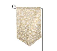 Drapeau de jardin double face avec imprimé de nombreuses fleurs dorées pour décoration d'intérieur - Résistant aux intempéries et double couture - 45,7 x 31,8 cm