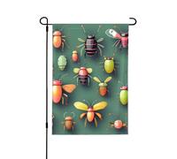 Drapeau de jardin double face avec imprimé insectes, bannière de vacances à suspendre, pour décoration de cour, panneau de bienvenue 71,1 x 101,6 cm