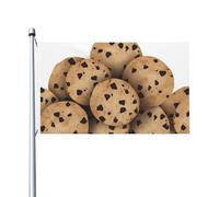 Drapeau de jardin double face avec inscription « Cookies Food Chocolate Chip Biscuits » - 91 x 152 cm - Ne se décolore pas - Bannière extérieure en laiton - Décoration pour cour, porche, pelouse