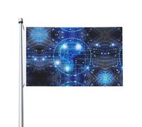 Drapeau de jardin double face avec intelligence artificielle, motif cerveau, drapeau décoratif pour fêtes, porches, etc.