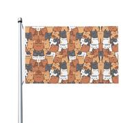 Drapeau de jardin double face avec motif chats oranges, drapeau décoratif pour fêtes, porches, etc.