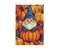 Drapeau de jardin double face avec motif d'automne - Motif gnome porte-bonheur - Citrouilles - Décoration d'extérieur - 71,1 x 101,6 cm