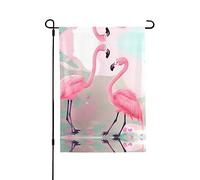 Drapeau de jardin double face avec motif flamant rose - 71 x 101 cm - Grande taille - Parfait pour la cour, la décoration extérieure