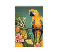 Drapeau de jardin double face avec perroquet, ananas, oiseau, bienvenue, 61 x 91 cm, ne se décolore pas, toile de fond pour photo, bannière pour cour, porche, pelouse, décoration extérieure