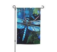 Drapeau de jardin double face - Bannière artistique libellule bleue - Petits drapeaux de jardin pour l'extérieur - 30,5 x 45,7 cm - Drapeau décoratif extérieur vertical pour toutes les saisons