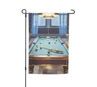 Drapeau de jardin double face - Bannière de billard - Petits drapeaux de jardin pour l'extérieur - 30,5 x 45,7 cm - Drapeau décoratif vertical pour toutes les saisons