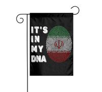 Drapeau de jardin double face « C'est dans mon ADN » (Iran), 30 x 45 cm, petit drapeau d'extérieur, idéal pour les décorations de fêtes en plein air.
