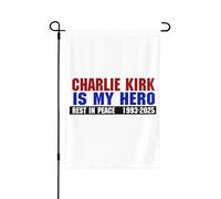 Drapeau de jardin double face « Charlie Kirk est mon héros » 71 x 101 cm