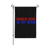 Drapeau de jardin double face « Charlie Kirk est mon héros » 71 x 101 cm
