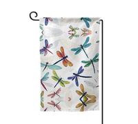 Drapeau de jardin double face coloré imprimé libellule pour décoration de la maison - Résistant aux intempéries et double couture - 45,7 x 31,8 cm