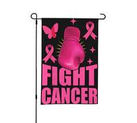 Drapeau de jardin double face « Conseil contre le cancer du sein » avec ruban rose, idéal pour l'extérieur ou le jardin, décoration de patio, 45,7 x 30,5 cm