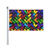 Drapeau de jardin double face de 0,9 x 1,5 m, bannière arc-en-ciel gay fierté, bannière de bienvenue saisonnière avec œillets en laiton, décoration de fond photo pour cour, porche, pelouse