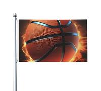 Drapeau de jardin double face de 0,9 x 1,5 m, bannière de basket-ball 3D avec œillets en laiton, décoration de fond photo pour cour, porche, pelouse