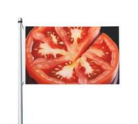 Drapeau de jardin double face de 0,9 x 1,5 m, bannière de tranche de tomate, bannière de bienvenue saisonnière avec œillets en laiton, décoration de fond photo pour cour, porche, pelouse