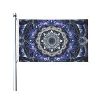 Drapeau de jardin double face de 0,9 x 1,5 m - Bannière mandala rectangulaire avec œillets en laiton - Décoration de fond photo pour cour, porche, pelouse