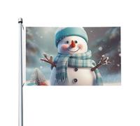 Drapeau de jardin double face de 0,9 x 1,5 m - Joli bonhomme de neige - Bannière de bienvenue saisonnière avec œillets en laiton - Décoration de fond photo pour cour, porche, pelouse