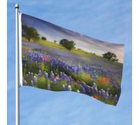 Drapeau de jardin double face de 1,5 x 2,4 m - Drapeaux de jardin colorés du Texas Bluebonnets - Bannière de bienvenue saisonnière avec œillets en laiton - Décoration de fond photo pour cour, porche
