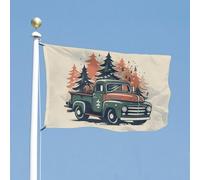 Drapeau de jardin double face de 119,4 x 177,8 cm - Drapeau de bienvenue rétro pour l'extérieur - Avec œillets en laiton - Grand drapeau d'extérieur pour cour, jardin, pelouse