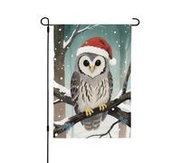 Drapeau de jardin double face de 71,1 x 101,6 cm - Motif hibou des neiges d'hiver - Drapeaux de Noël - Pour pendaison de crémaillère - Décoration de vacances