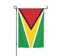 Drapeau de jardin double face de la Guyane - 30,5 x 45,7 cm - Décoration extérieure - Impression intégrale résistante à la décoloration - Bannière décorative saisonnière pour terrasse, pelouse