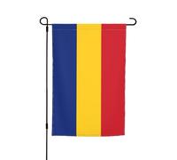 Drapeau de jardin double face de la Roumanie - 30,5 x 45,7 cm - Décoration extérieure - Impression intégrale résistante à la décoloration - Bannière décorative saisonnière pour terrasse, pelouse
