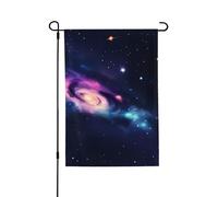 Drapeau de jardin double face de l'univers galaxie 71 x 102 cm, bannière décorative pour porche, pelouse, terrasse, toutes saisons