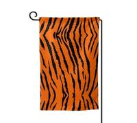 Drapeau de jardin double face de qualité supérieure avec imprimé léopard et tigre orange pour décoration d'intérieur - Résistant aux intempéries et double couture - 45,7 x 31,8 cm