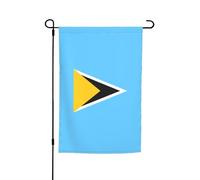 Drapeau de jardin double face de Sainte-Lucie - 30,5 x 45,7 cm - Décoration d'extérieur - Résistant à la décoloration - Bannière décorative saisonnière pour terrasse, pelouse