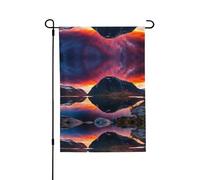 Drapeau de jardin double face des îles de Norvège 71,1 x 101,6 cm (léger) - Impression intégrale vibrante pour cour, jardin, terrasse ou porche