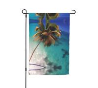 Drapeau de jardin double face des îles des Caraïbes 30,5 x 45,7 cm - Décoration de cour extérieure résistante à la décoloration - Bannière décorative saisonnière pour terrasse, pelouse