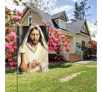 Drapeau de jardin double face « Dieu Miséricordieux Jésus » style B, 28 x 40 pouces, décoration extérieure