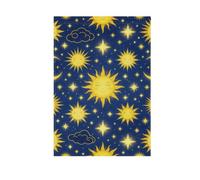 Drapeau de jardin double face doré céleste soleil lune | Double impression visible des deux côtés résistant aux intempéries et aux déchirures pour décoration de maison