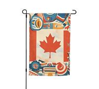 Drapeau de jardin double face - Drapeau rétro du Canada - Petits drapeaux de jardin pour l'extérieur - 30,5 x 45,7 cm - Drapeau décoratif vertical pour toutes les saisons