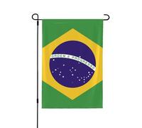 Drapeau de jardin double face du Brésil - Décoration résistante aux intempéries pour cour et terrasse - 71 x 102 cm