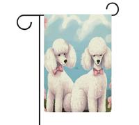 Drapeau de jardin double face en forme de caniche pour l'extérieur, les vacances, la maison, les fêtes, les vacances, l'extérieur, le porche, la décoration d'intérieur, 32,6 x 47,8 cm