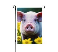 Drapeau de jardin double face en forme de cochon de viol, 71 x 102 cm, bannière décorative pour porche, pelouse, terrasse, toutes saisons