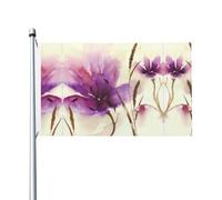 Drapeau de jardin double face en forme de fleur aquarelle, 90 x 150 cm - Convient pour une utilisation toute l'année, décorer les porches, balcons et patios | Mât de drapeau non inclus.