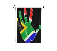 Drapeau de jardin double face en forme de palmier, motif Afrique du Sud, en matériau PC résistant, idéal pour décorer pelouse, porche ou jardin en toutes saisons.