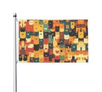 Drapeau de jardin double face en forme d'ours colorés, 90 x 150 cm - Convient pour une utilisation toute l'année, décoration de porches, balcons et terrasses | Mât de drapeau non inclus.